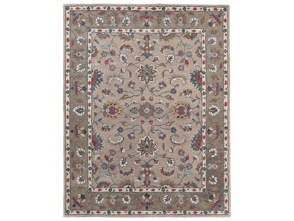 Rylan Collection Multi-Color Hand Tufted Wool Area Rug with Floral Design