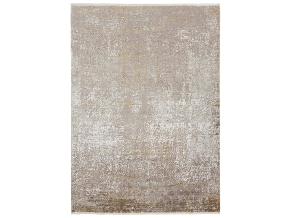 Cadiz 7'9" x 11' Modern Abstract Area Rug in Taupe Ivory Gold