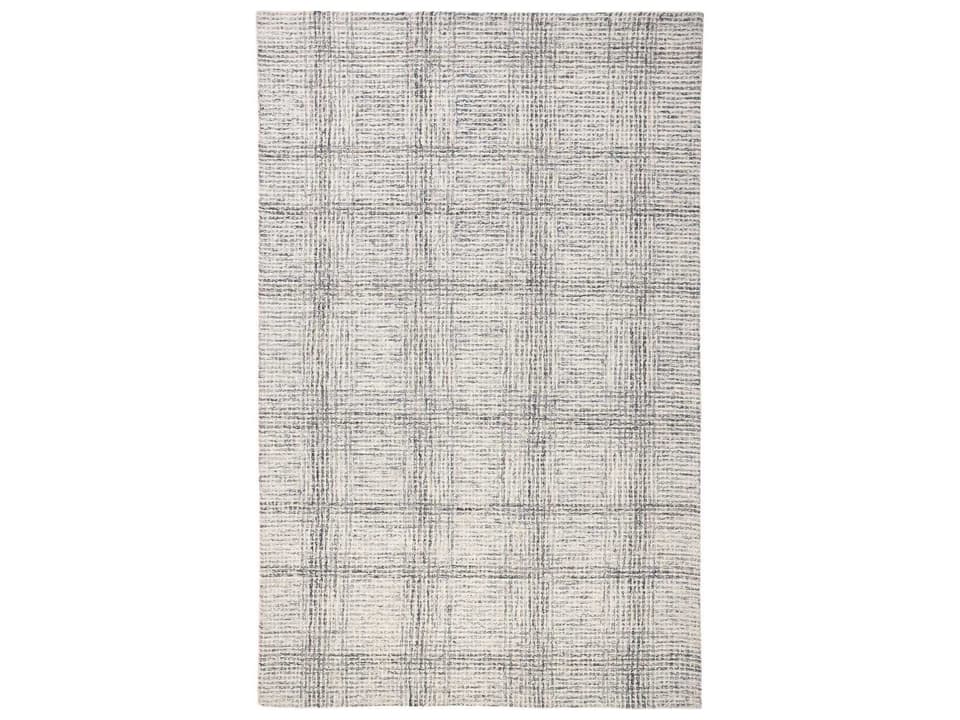 Belfort Hand-Tufted Wool Area Rug in Ivory Gray Tan Geometric Pattern