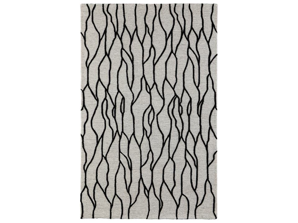 Feizy Enzo 8734F Black Taupe Hand-Tufted Area Rug