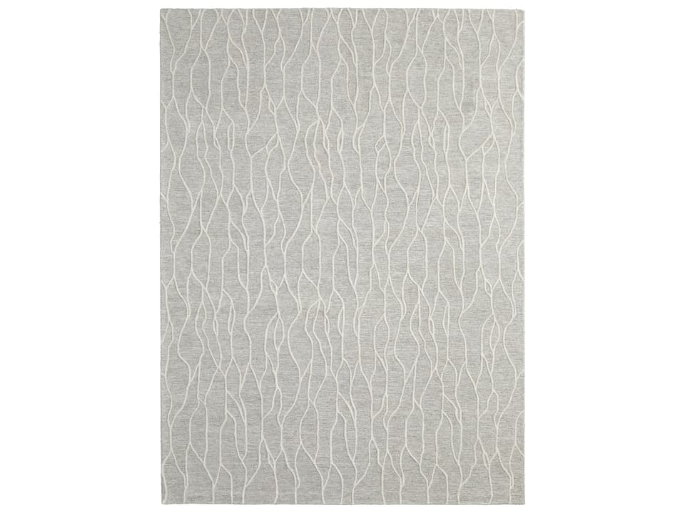 Enzo Hand-Tufted Wool Blend Area Rug Ivory Gray