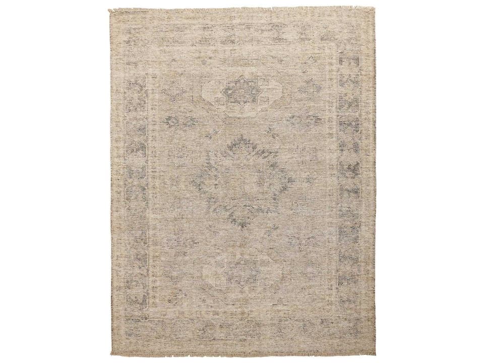 Caldwell Hand Woven Wool and Viscose Area Rug in Sand