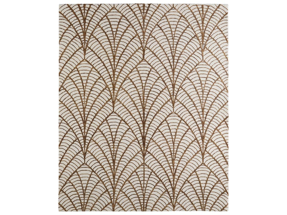 Wallace Ikat Area Rug in White and Brown