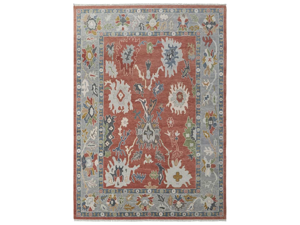 Karina Bordered Hand-Knotted Wool Area Rug