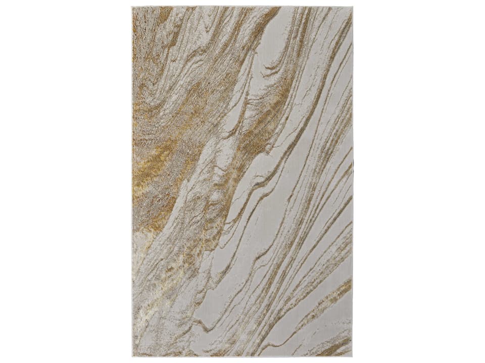 Feizy Aura Ivory Taupe Gold Abstract Area Rug