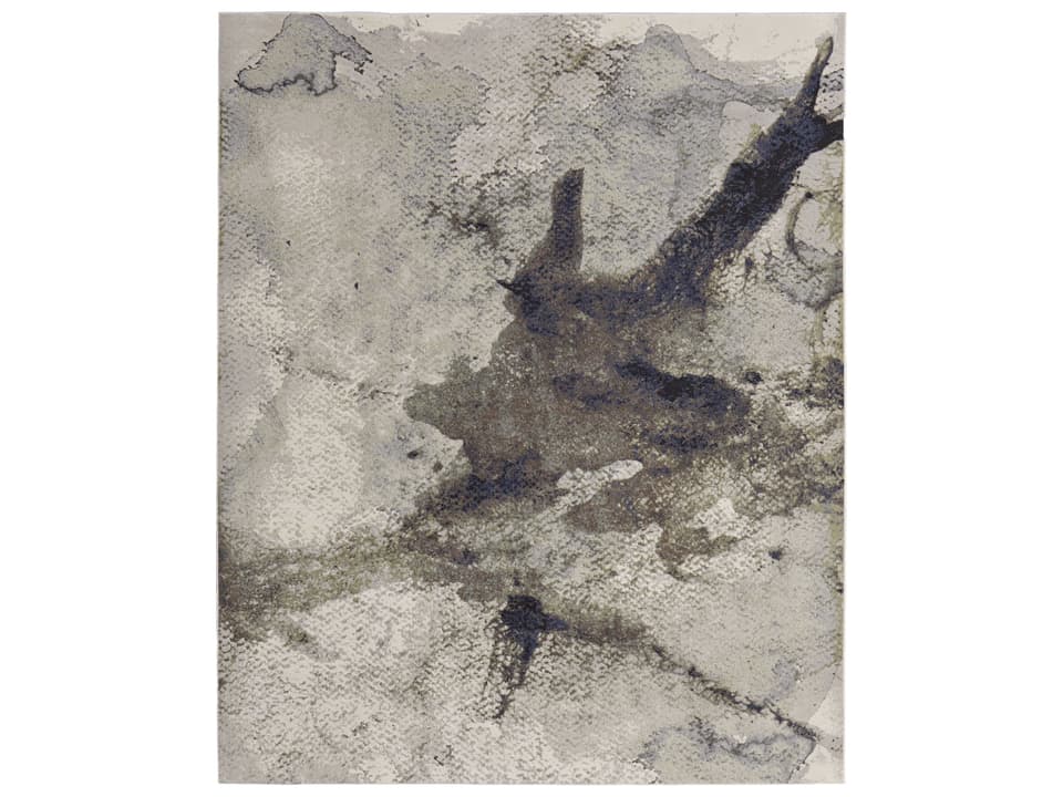 Clio Abstract Area Rug in Taupe Brown Black