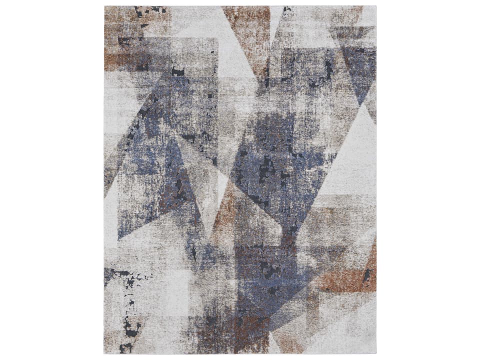 Gilmore Collection Blue Ivory Modern Abstract Area Rug