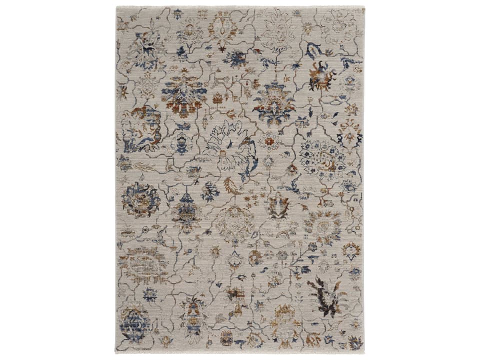 Feizy Kaia Collection Floral Area Rug with Distressed Transitional Design