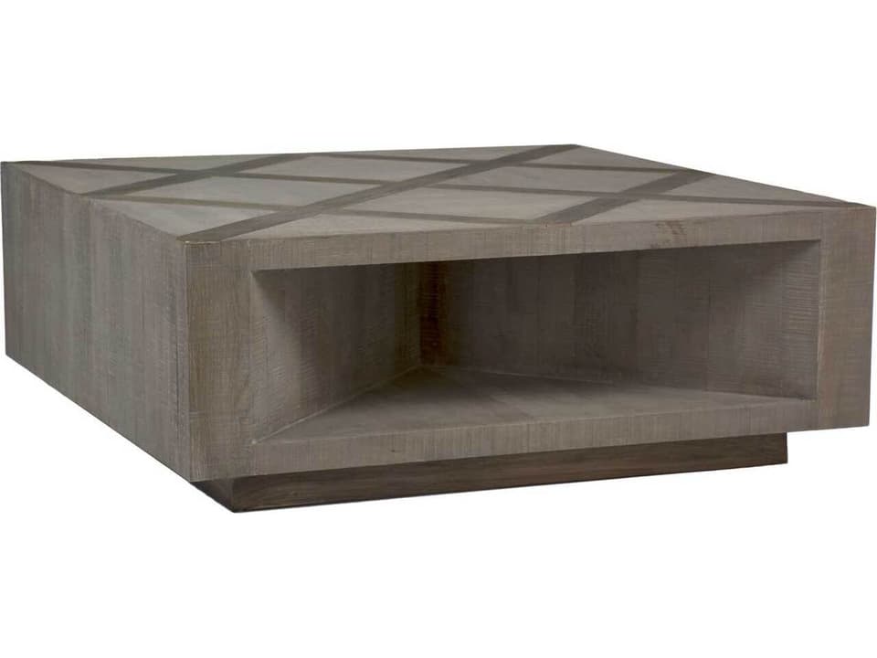 Larson 48-Inch Square Coffee Table Charcoal Oak and Recycled Elm
