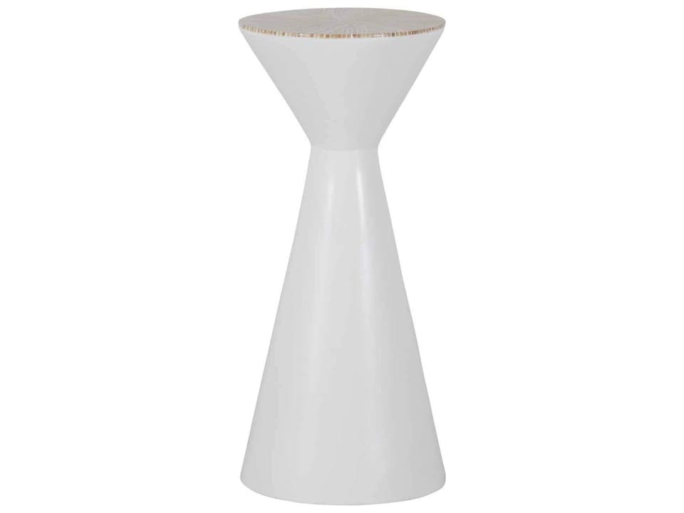 Essie Round Wicker End Table with Natural Rattan Top