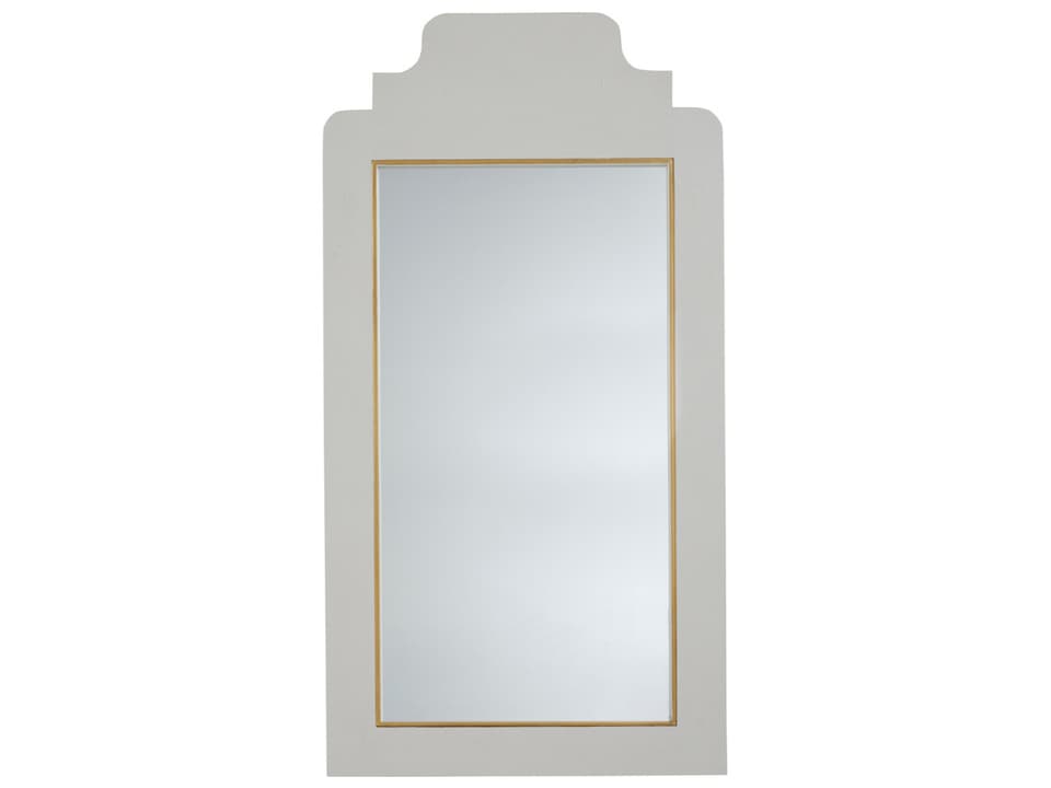 Nora Rectangular Wall Mirror Alabaster Faux Shagreen with Gold Accents