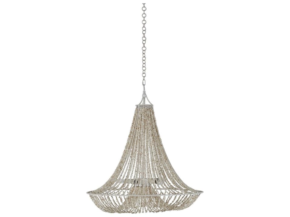 Elisa 5-Light Chandelier in Coral White with Stone Beads