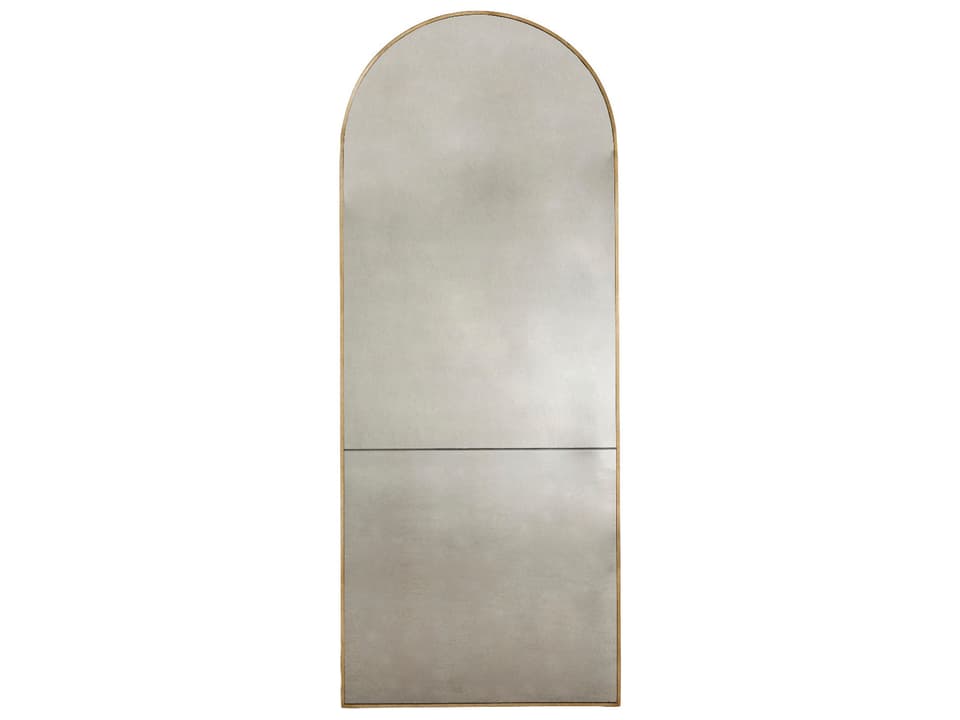 Teno Arch Vertical Wall Mirror in Champagne and Antique Mirror