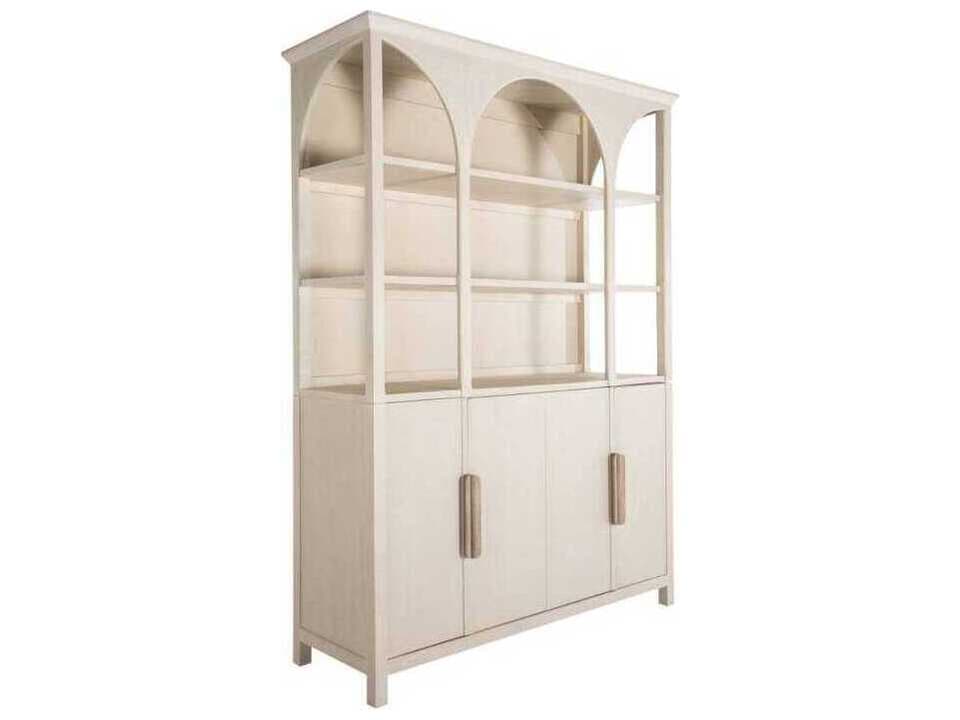 Edison Cerused White Natural Bay Mindi Wood Accent Cabinet
