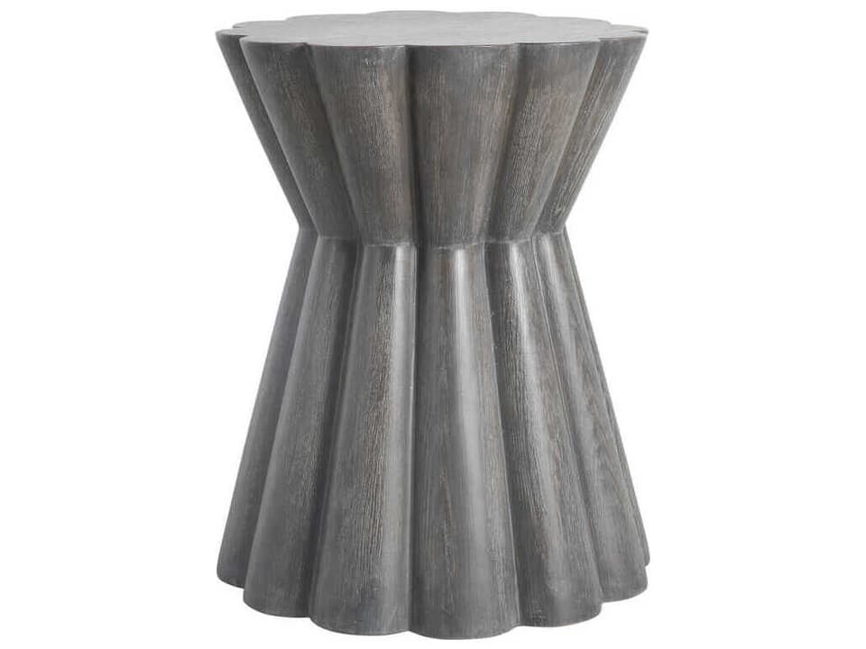 Annie Round Side Table in Cerused Forest Black Resin