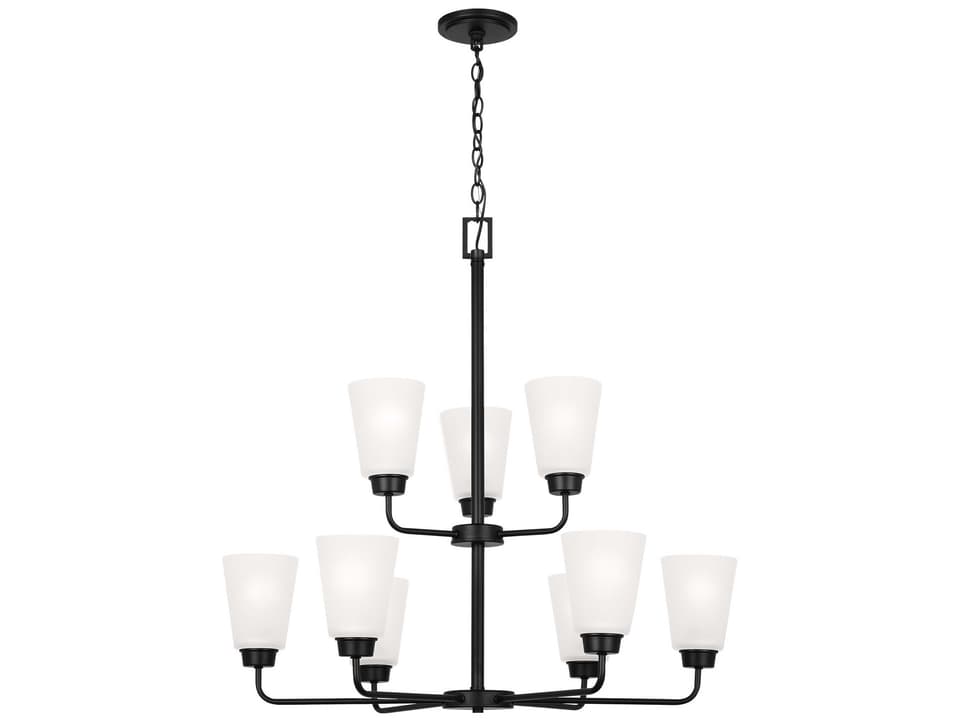 Kerrville 9-Light Chandelier in Midnight Black