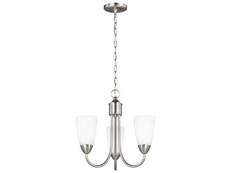 3-Light Seville Chandelier in Brushed Nickel
