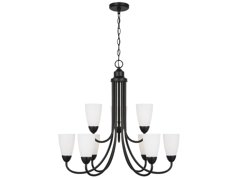 9-Light Seville Chandelier in Midnight Black