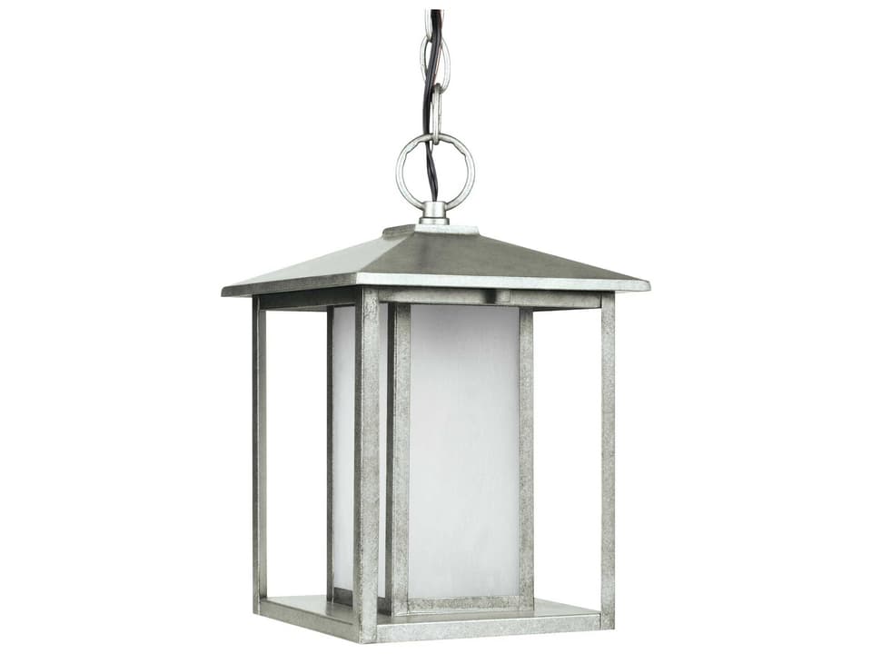 Hunnington 1-Light Outdoor Pendant Light in Weathered Pewter