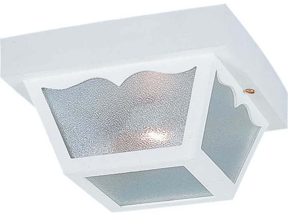 2-Light Outdoor Ceiling Flush Mount in White