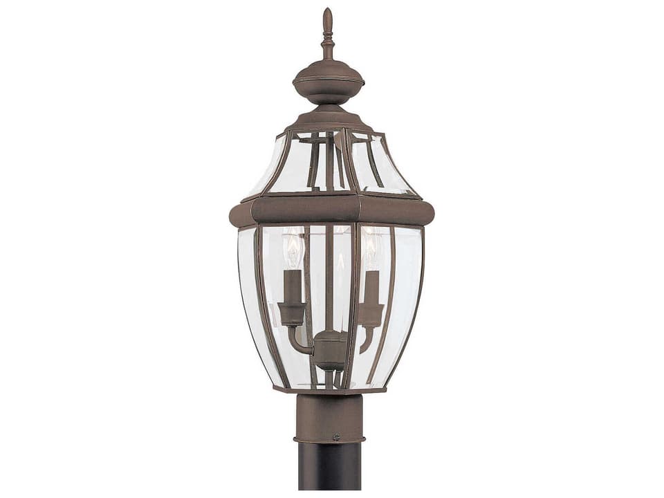 Lancaster 2-Light Outdoor Post Lantern in Antique Bronze