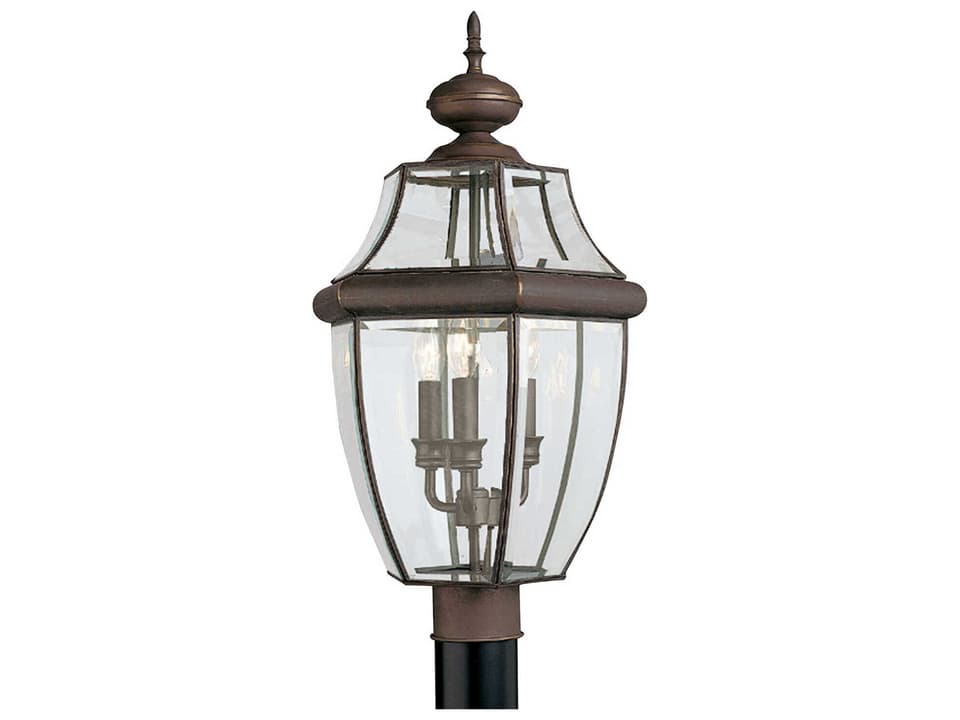 3-Light Lancaster Outdoor Post Light in Antique Bronze