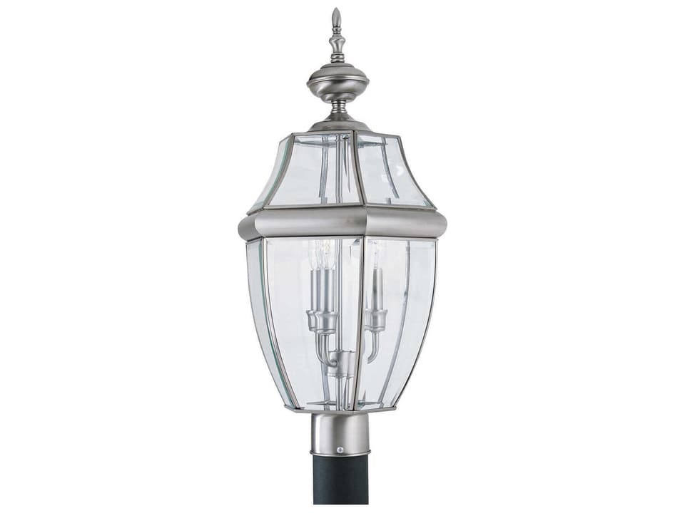 Lancaster 3-Light Outdoor Post Light in Antique Brushed Nickel
