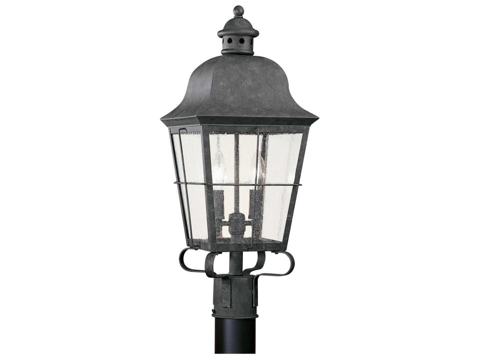 Chatham 2-Light Outdoor Post Lantern in Oxidized Bronze