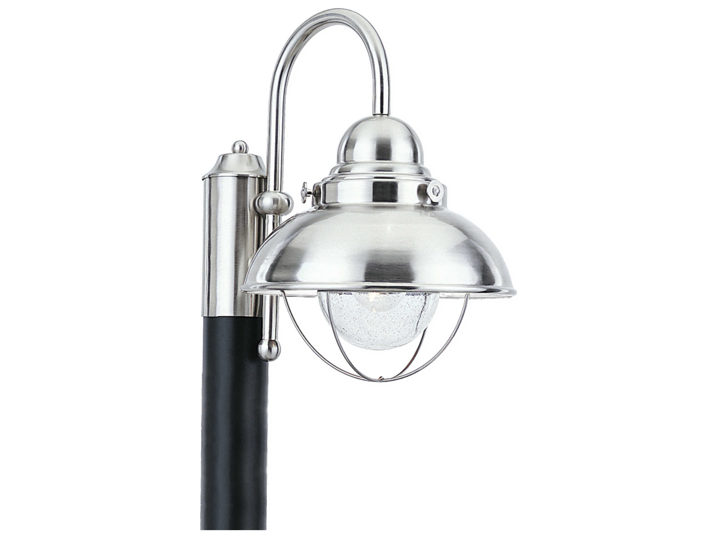 One Light Sebring Outdoor Post Lantern in Brushed Stainless