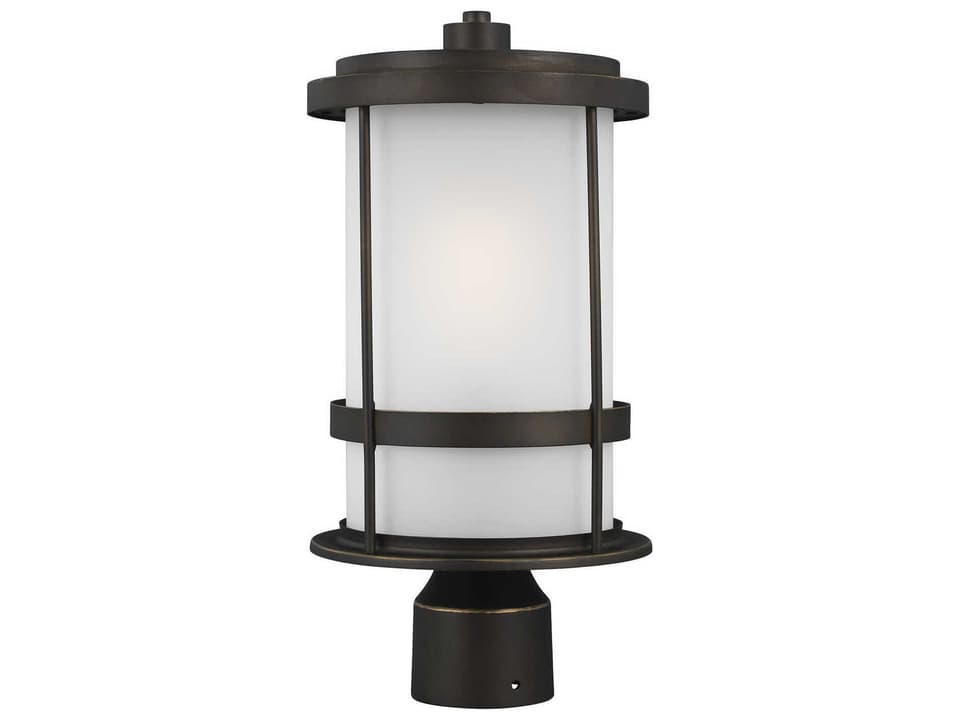 Wilburn 1-Light Outdoor Post Lantern in Antique Bronze