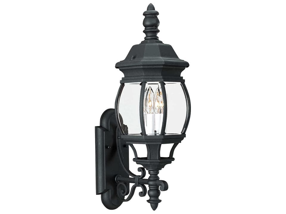 Wynfield 2-Light Cast Aluminum Wall Light in Black