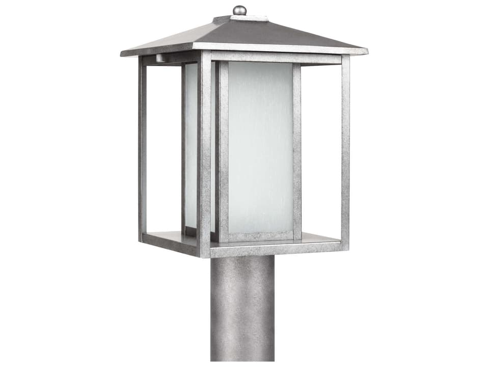 Hunnington One Light Outdoor Post Light in Weathered Pewter