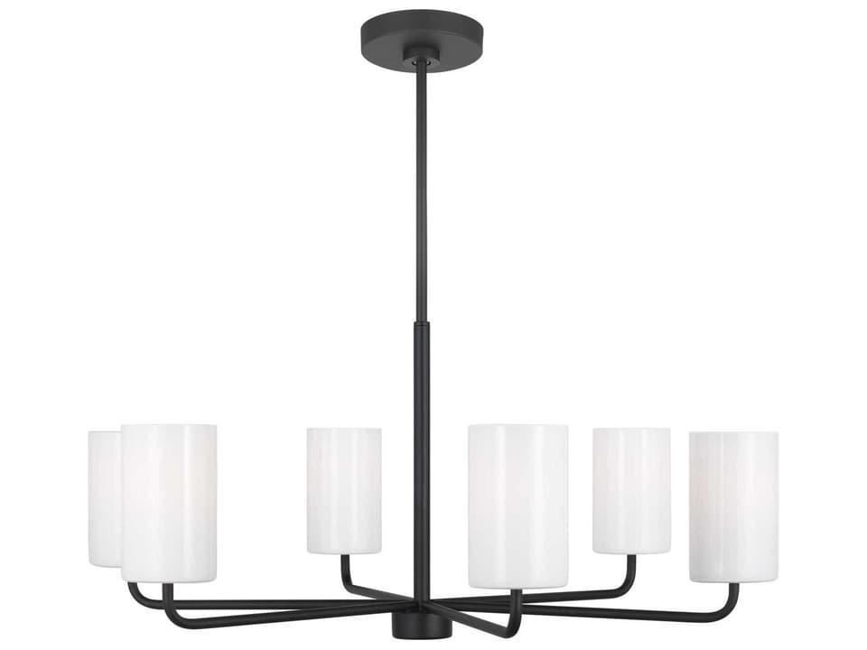 6-Light Rhett Chandelier in Midnight Black