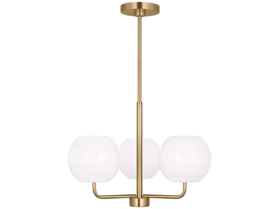 3-Light Rory Chandelier with Opal Glass Shades in Satin Bronze