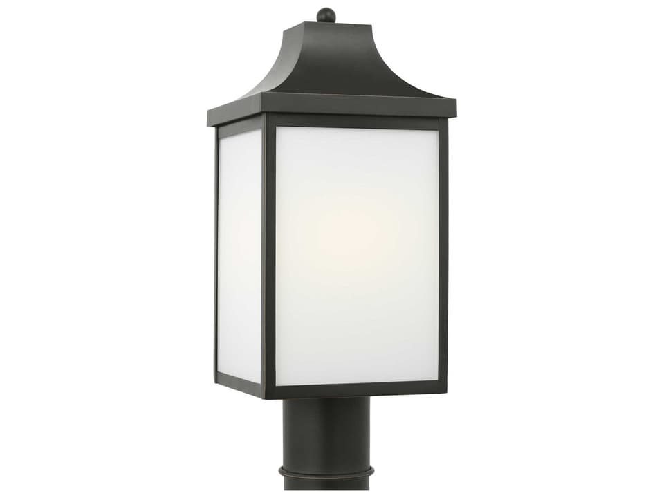 Saybrook 1-Light Outdoor Post Lantern in Antique Bronze