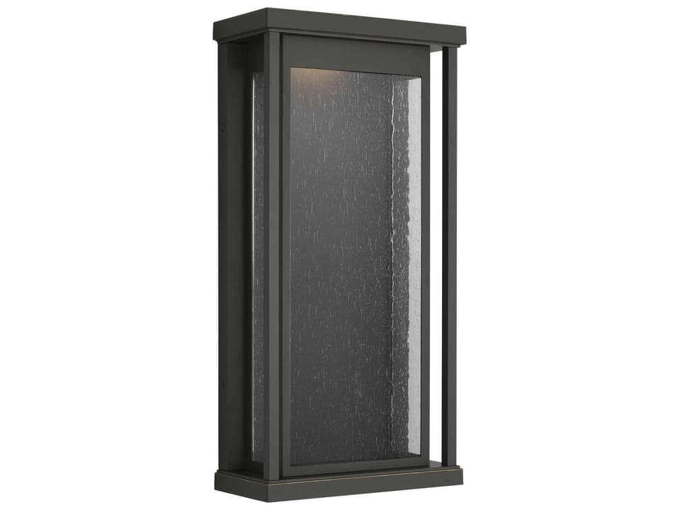 Faywood 20-Inch LED Outdoor Wall Sconce in Antique Bronze with Clear Seeded Glass