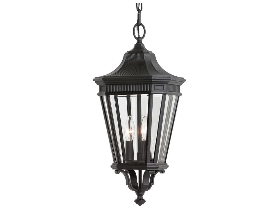 Cotswold Lane 3-Light Outdoor Hanging Lantern in Black