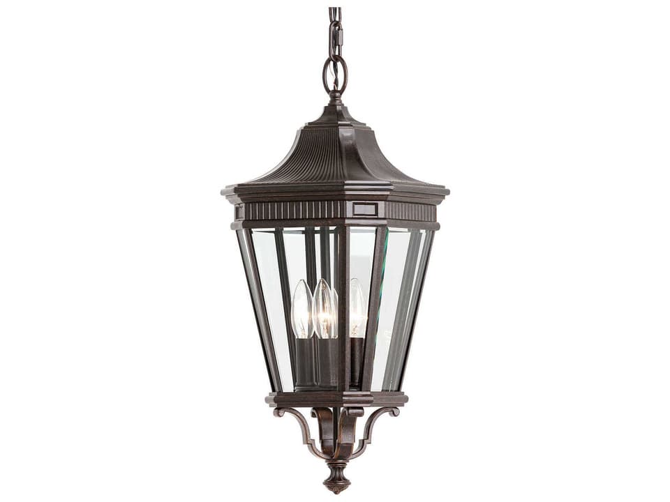 Cotswold Lane 3-Light Traditional Outdoor Pendant Light Grecian Bronze