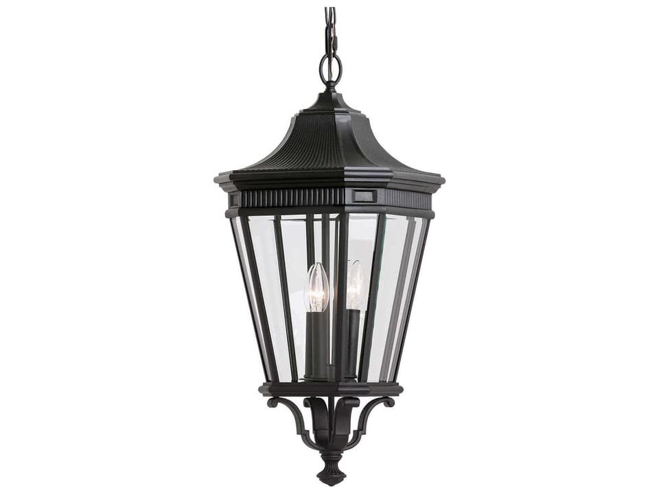 Cotswold Lane 3-Light Outdoor Pendant Light in Black