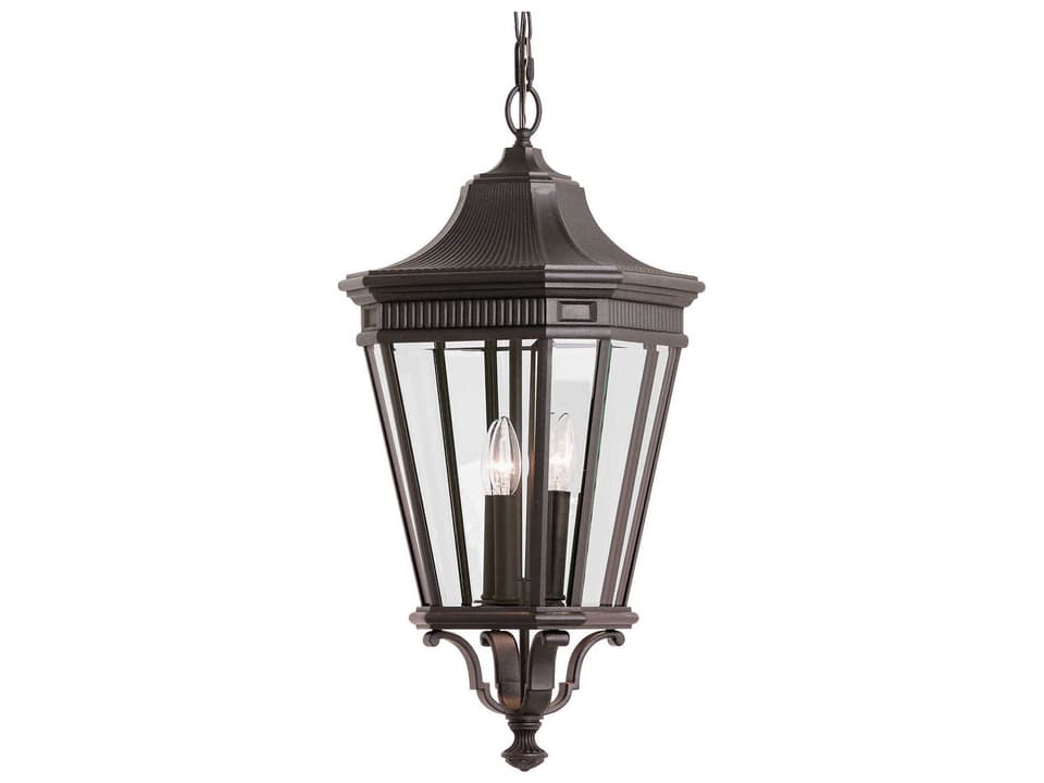 Cotswold Lane 3-Light Outdoor Pendant Light in Grecian Bronze