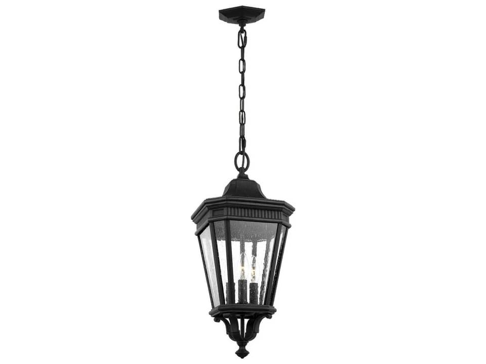 Cotswold Lane 3-Light Hanging Outdoor Pendant in Black