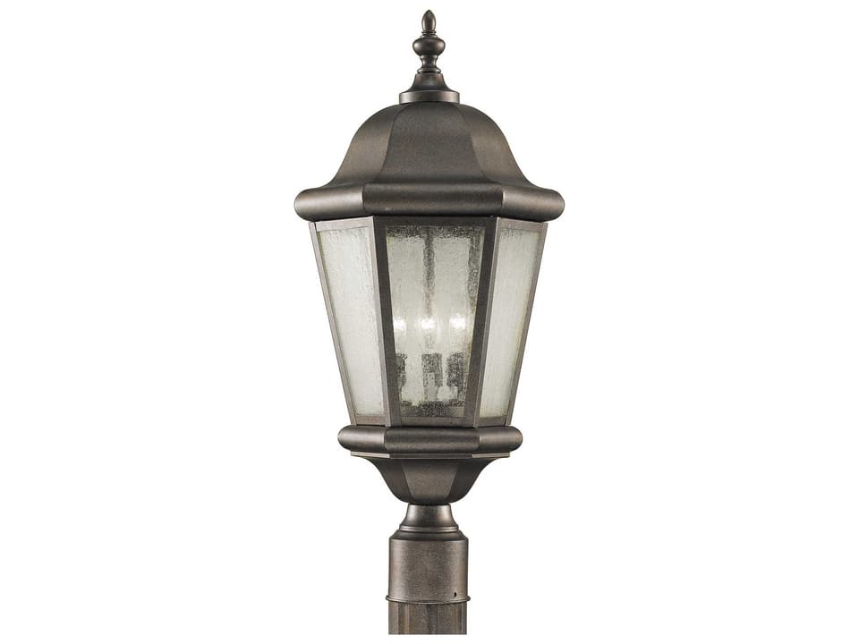 Martinsville 3-Light Outdoor Post Lantern in Corinthian Bronze