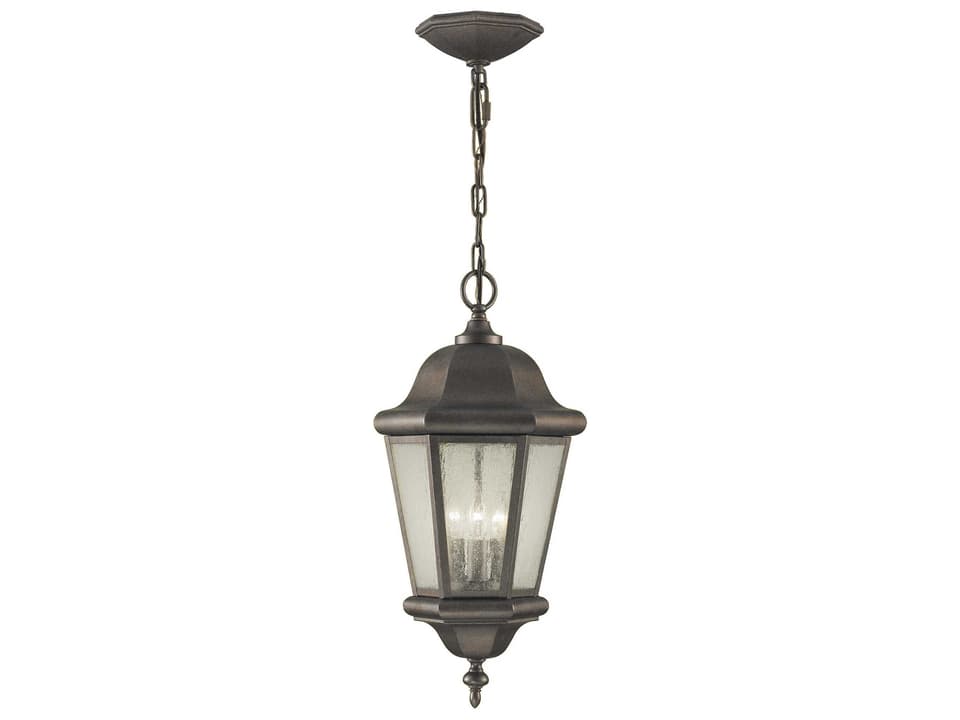Martinsville 3-Light Outdoor Pendant Light in Corinthian Bronze