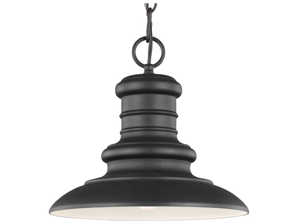 Redding Station 1-Light Outdoor Pendant Light in Textured Black