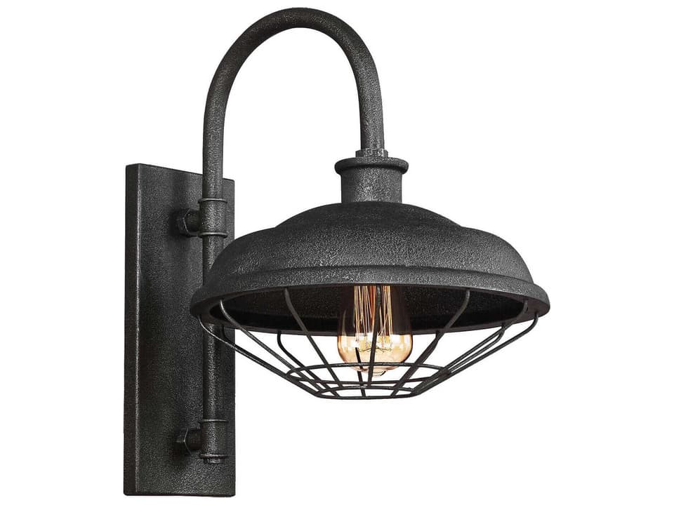 Lennex 1-Light Outdoor Wall Sconce in Slate Grey Metal