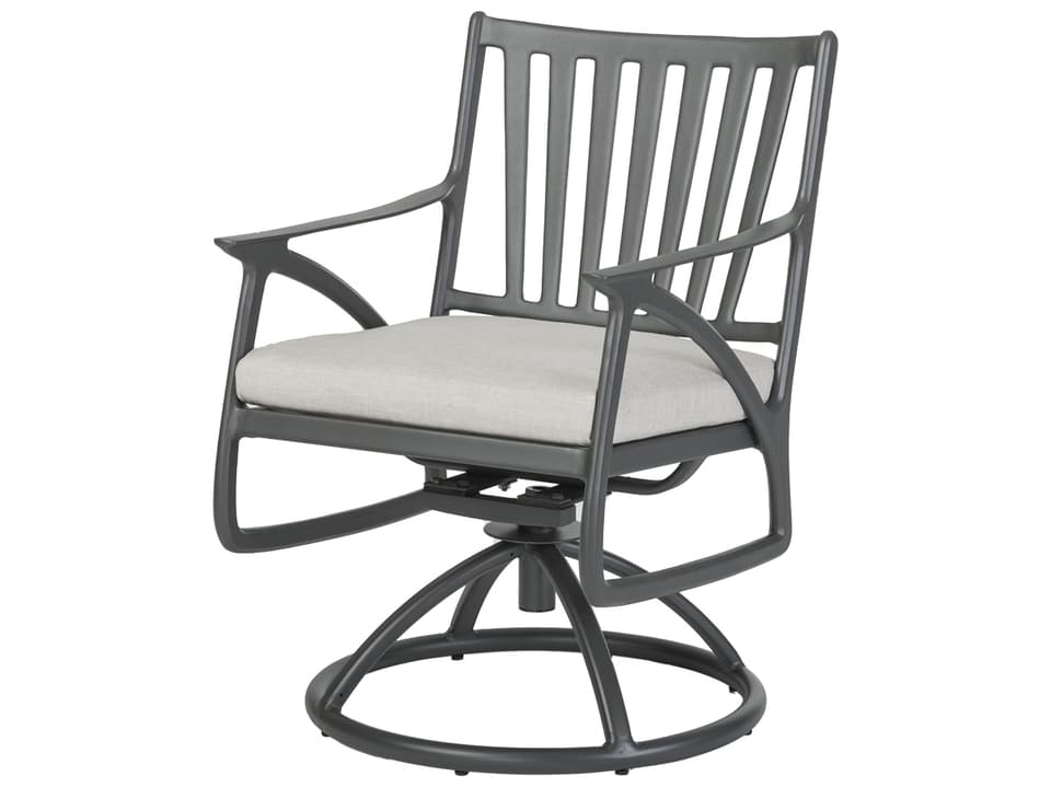 Amari Cast Aluminum Carbon Swivel Rocker Dining Arm Chair