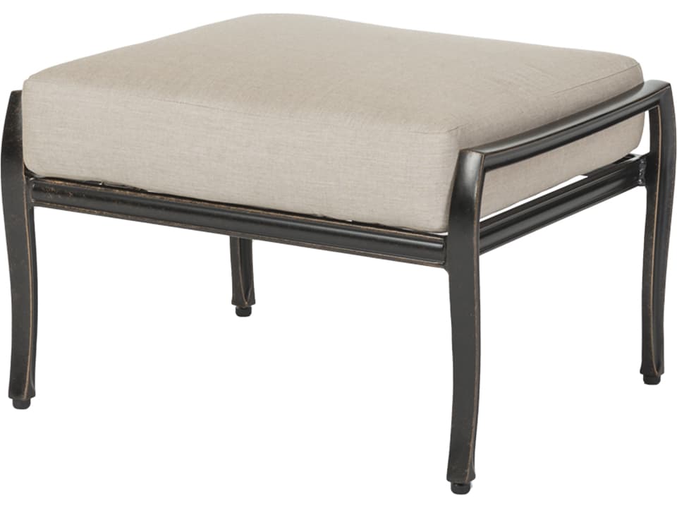 Edge Cast Aluminum Ottoman with Cushion
