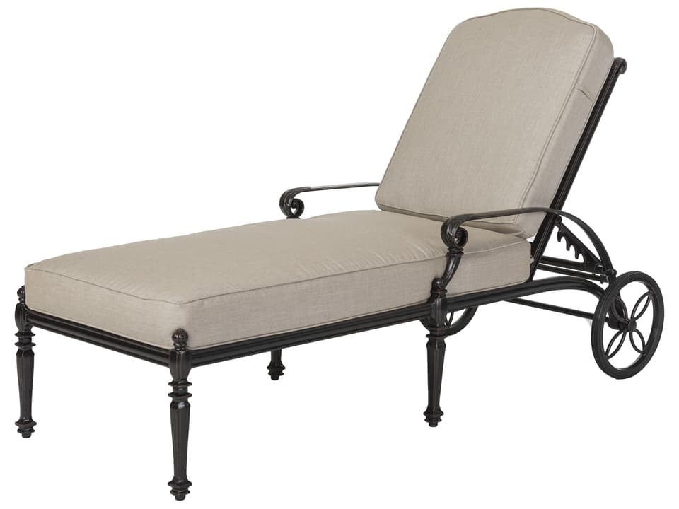 Grand Terrace Cast Aluminum Chaise Lounge in Desert Bronze
