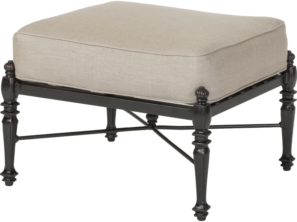 Grand Terrace Cast Aluminum Ottoman No Cushion in Desert Bronze