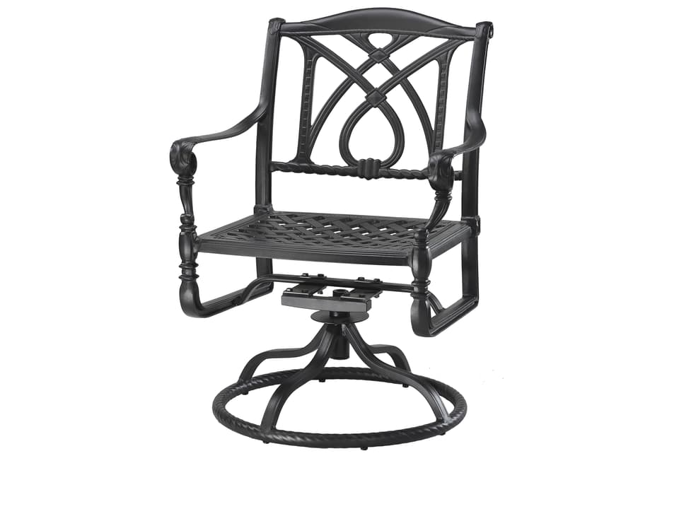Grand Terrace Cast Aluminum Swivel Rocker Dining Armchair